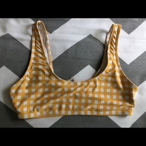 Forever 21 Yellow Gingham Bathing Suit Top